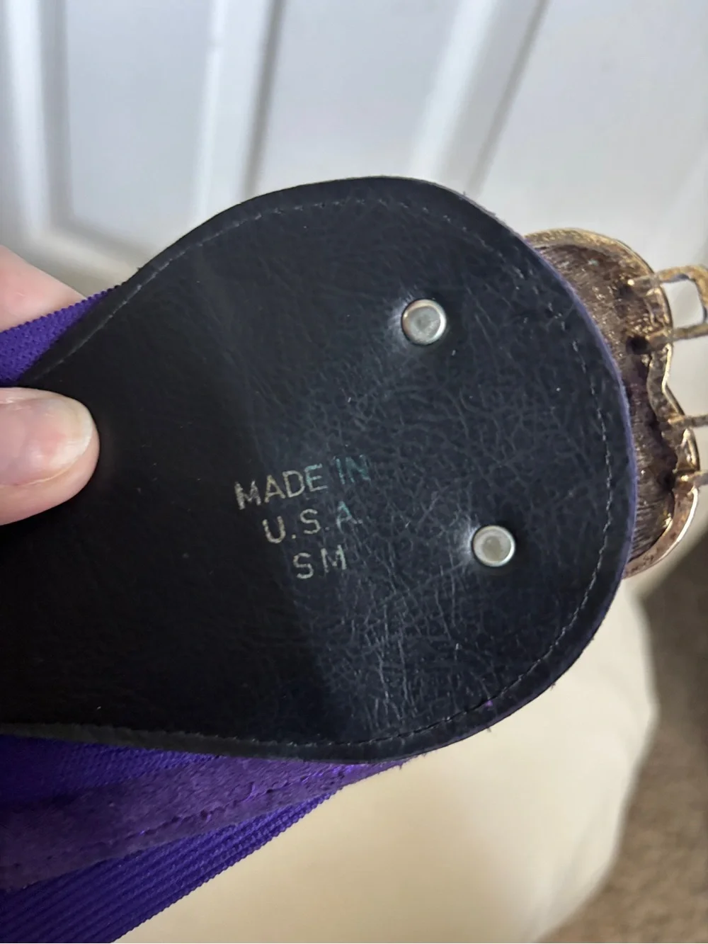 1980s Stretchy Purple Belt with Statement Buckle